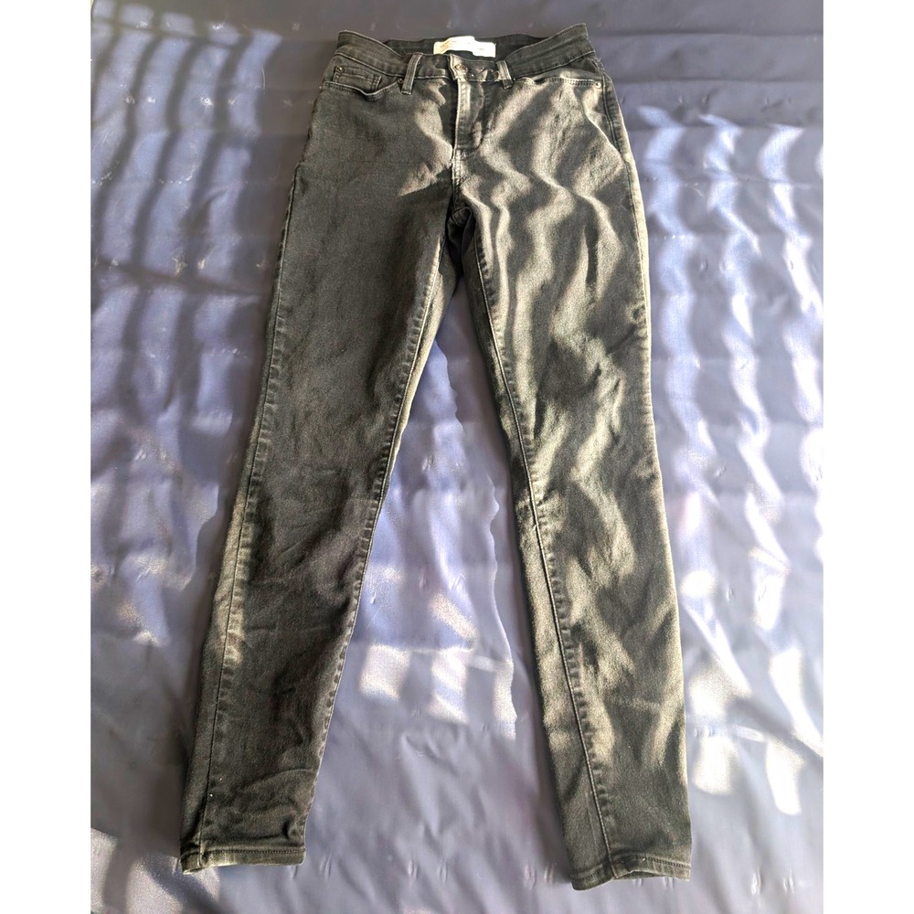 Signature by Levi Strauss Womens Mid Rise Skinny Gray Stretch Denim Jeans 26x27